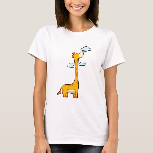 Giraffe with Clouds T-Shirt (Front)
