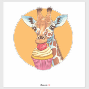Giraffe With Cupcake  