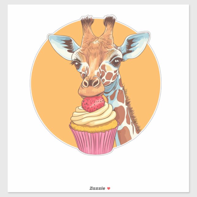 Giraffe With Cupcake   (Sheet)