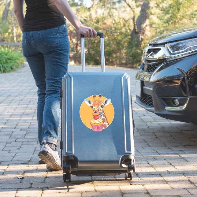 Giraffe With Cupcake   (Suitcase Insitu)