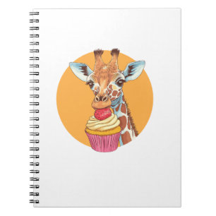 Giraffe With Cupcake Notebook