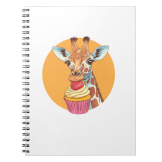 Giraffe With Cupcake   Notebook