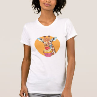 Giraffe With Cupcake T-Shirt