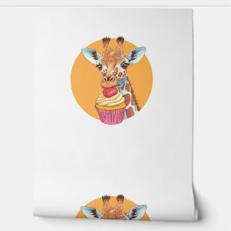 Giraffe With Cupcake   Wallpaper