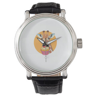 Giraffe With Cupcake   Watch