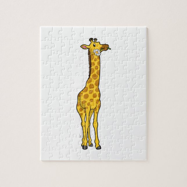 Giraffe with Daisy Jigsaw Puzzle (Vertical)