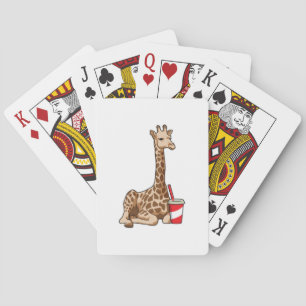 Giraffe with Drink Playing Cards