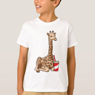 Giraffe with Drink T-Shirt
