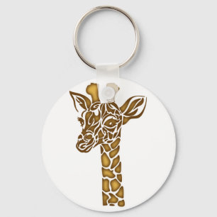 Giraffe with ethnic and tribal ornaments key ring