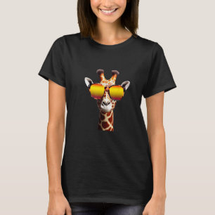 Giraffe with Glasses for Zoo Animal Graphic T-Shirt