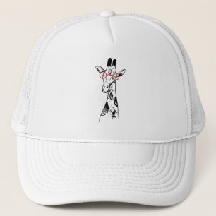 Giraffe With Glasses Trucker Hat