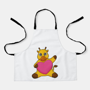 Giraffe with Heart Apron