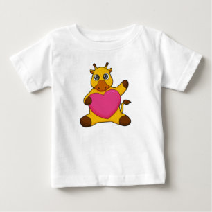 Giraffe with Heart Baby T-Shirt