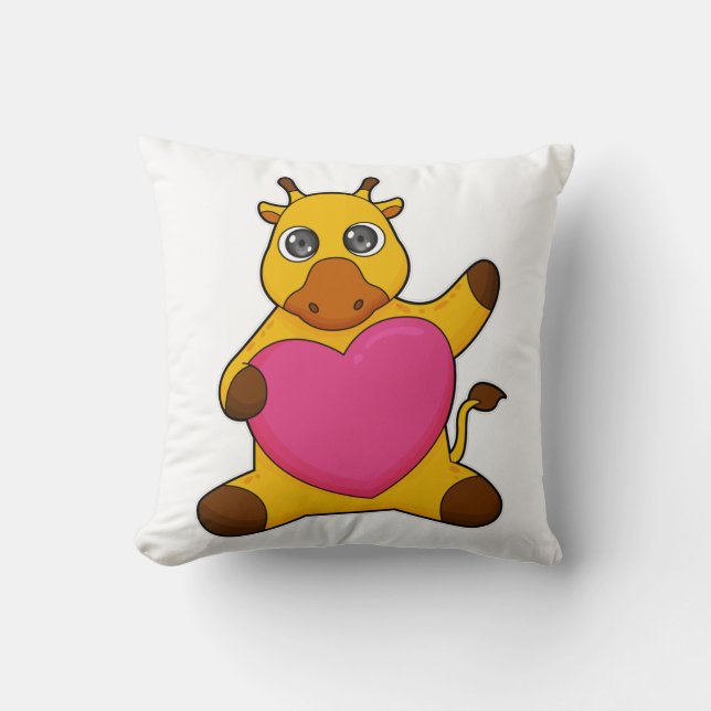 Giraffe with Heart Cushion (Front)