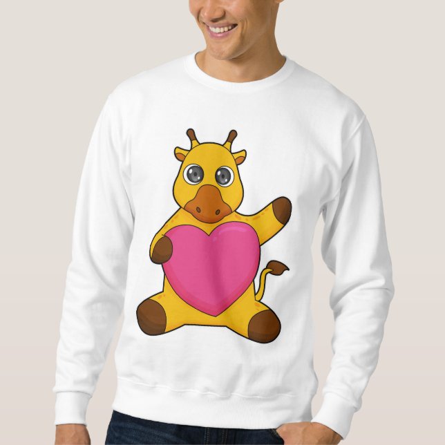 Giraffe with Heart Sweatshirt (Front)