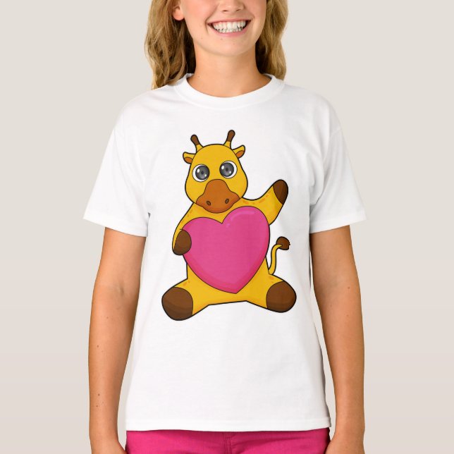 Giraffe with Heart T-Shirt (Front)