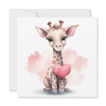 Giraffe with Heart Valentine's Day Card