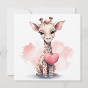 Giraffe with Heart Valentine's Day Card