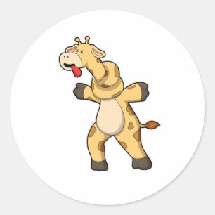 Giraffe with Knot in Neck Classic Round Sticker