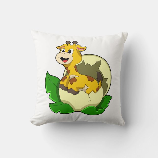 Giraffe with Leaf & Egg Cushion (Front)