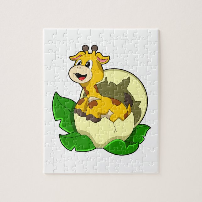 Giraffe with Leaf & Egg Jigsaw Puzzle (Vertical)