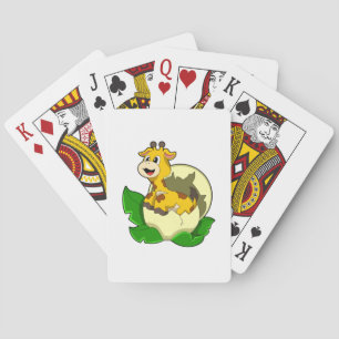 Giraffe with Leaf & Egg Playing Cards