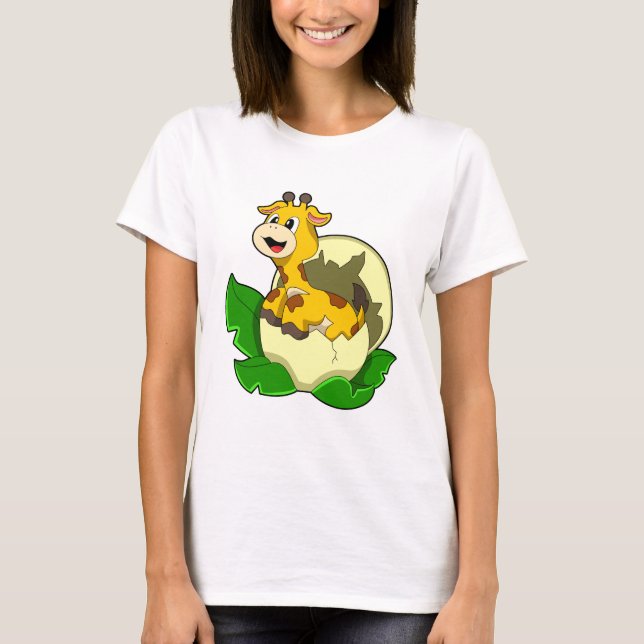 Giraffe with Leaf & Egg T-Shirt (Front)