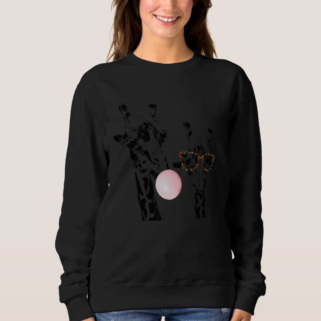 Giraffe With Leopard Print Glasses Tee Giraffe Che (Front)