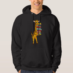 Giraffe With Lots Of Books Cute Readers Club Hoodie