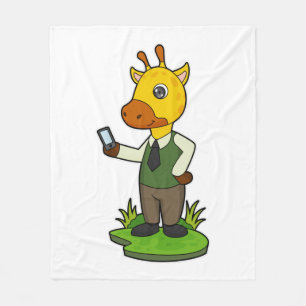 Giraffe with Mobile Fleece Blanket