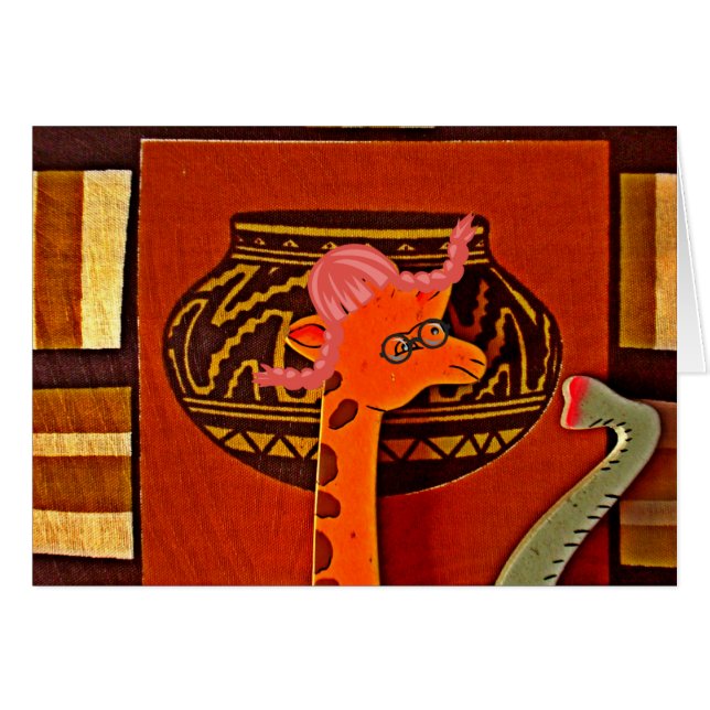 Giraffe with Muffin: A Cute African Design (Front Horizontal)