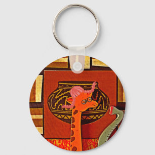 Giraffe with Muffin: A Cute African Design Key Ring