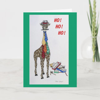 Giraffe with Neckties Holiday Card