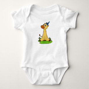 Giraffe with Party hat Baby Bodysuit