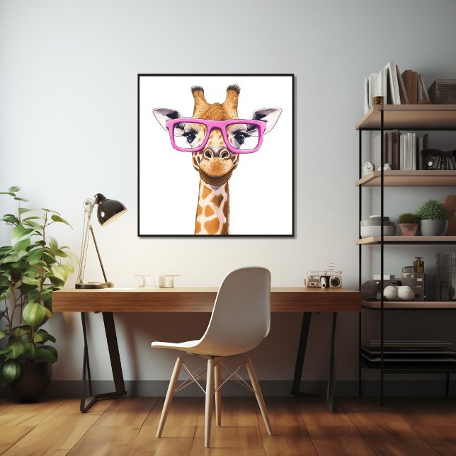 Giraffe with Pink Glasses Poster (Creator Uploaded)