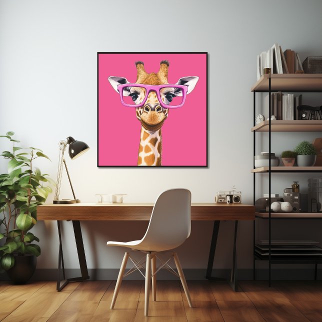 Giraffe with Pink Glasses Poster (Creator Uploaded)