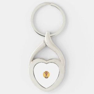Giraffe With Popcorn Cartoon Animal Humour  Key Ring
