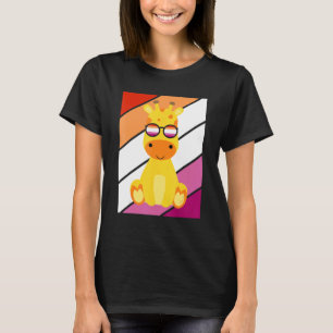 Giraffe With Pride Lesbian Flag LGBTQ Proud Ally P T-Shirt