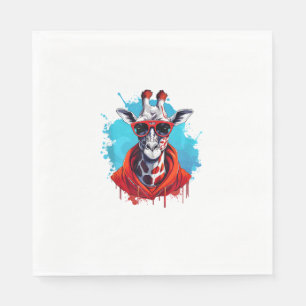 Giraffe With Red Glasses Napkin