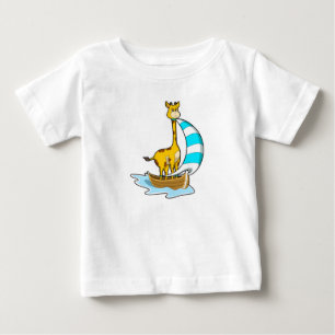 Giraffe with Sailing boat Baby T-Shirt