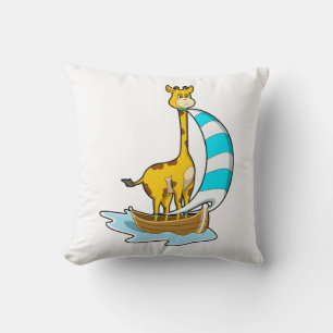 Giraffe with Sailing boat Cushion