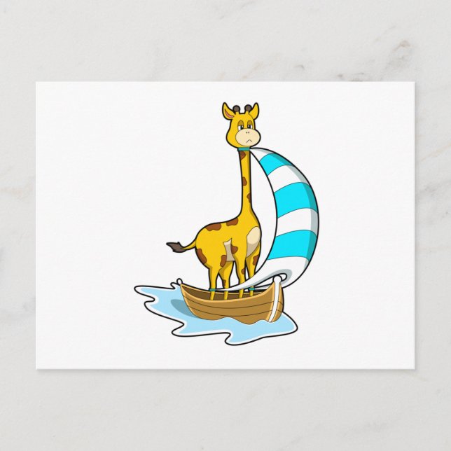 Giraffe with Sailing boat Postcard (Front)