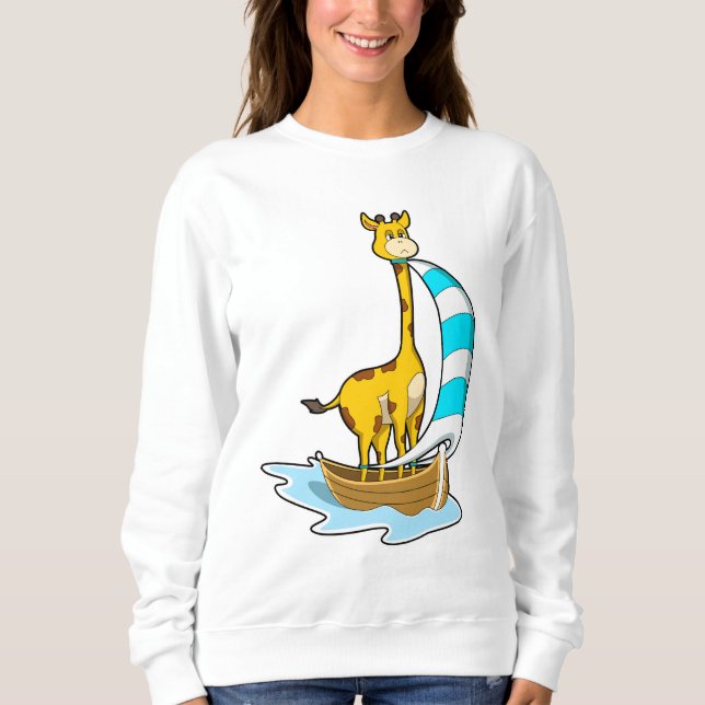 Giraffe with Sailing boat Sweatshirt (Front)