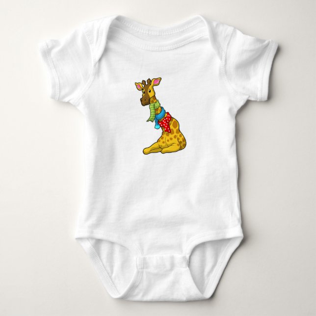 Giraffe with Scarf Baby Bodysuit (Front)