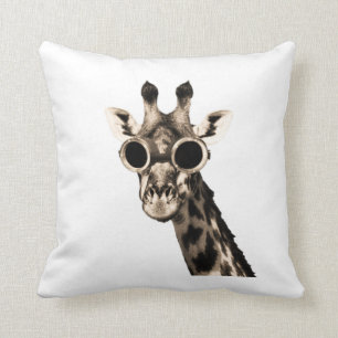 Giraffe With Steampunk Sunglasses Goggles Cushion