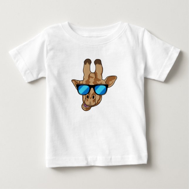 Giraffe with Sunglasses Baby T-Shirt (Front)