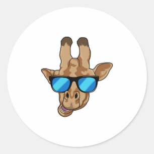 Giraffe with Sunglasses Classic Round Sticker