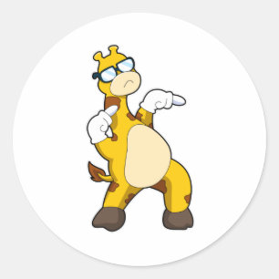 Giraffe with Sunglasses Classic Round Sticker