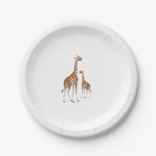 Giraffe with Sunglasses Jungle Safari Animal Giraf Paper Plate