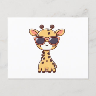 Giraffe with sunglasses postcard